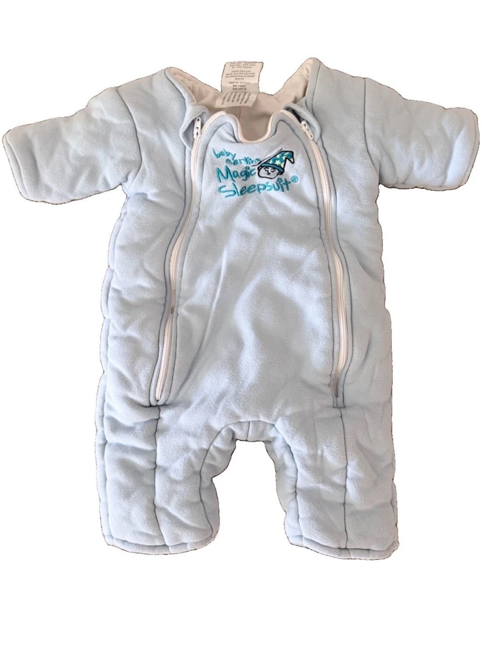 Magic Merlin Sleep Suit Baby Large 6-9m Blue Fleece Swaddle Transition Night EUC